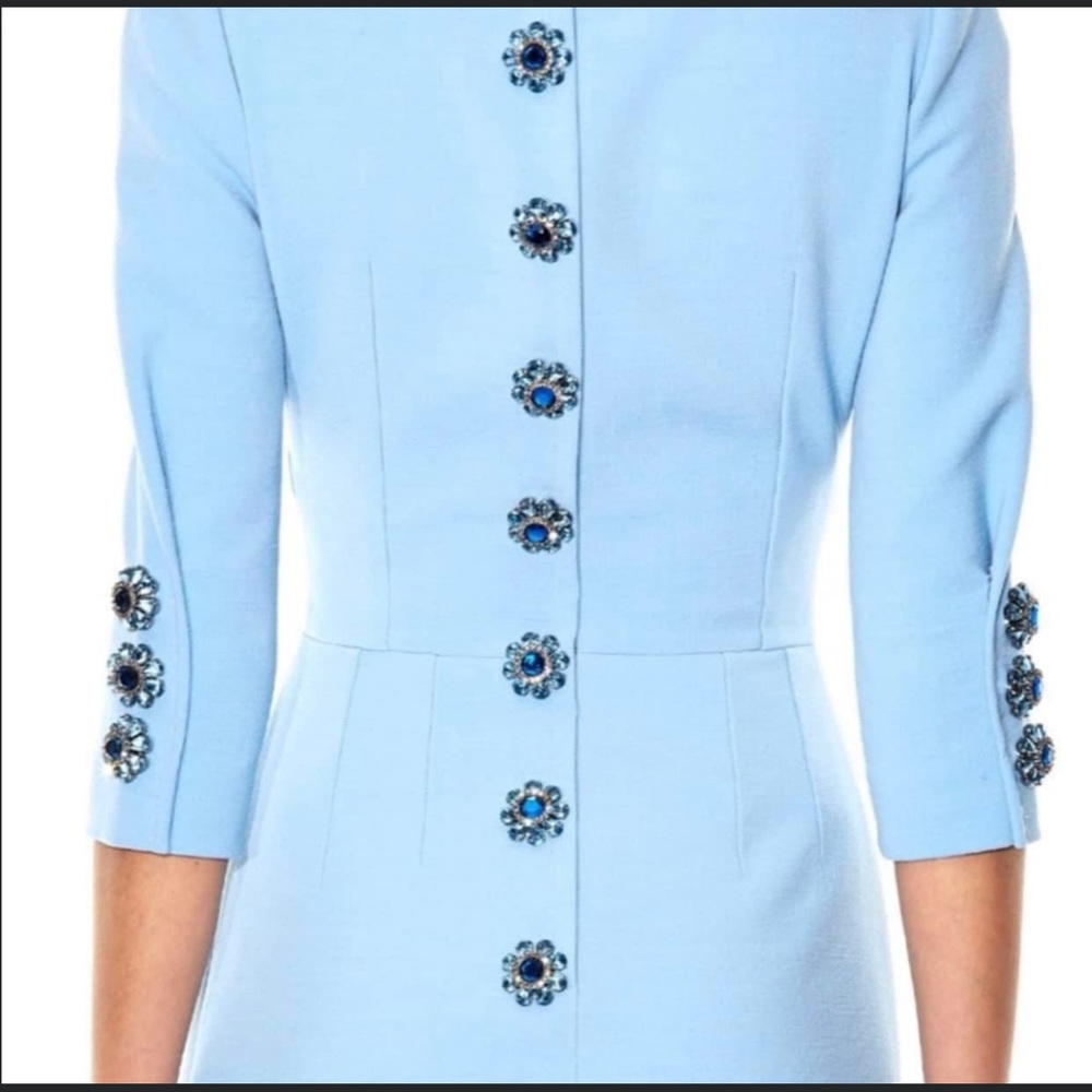 Brand New Dolce Gabbana Baby Blue Runway Embroidered Dress - Picture 6 of 7